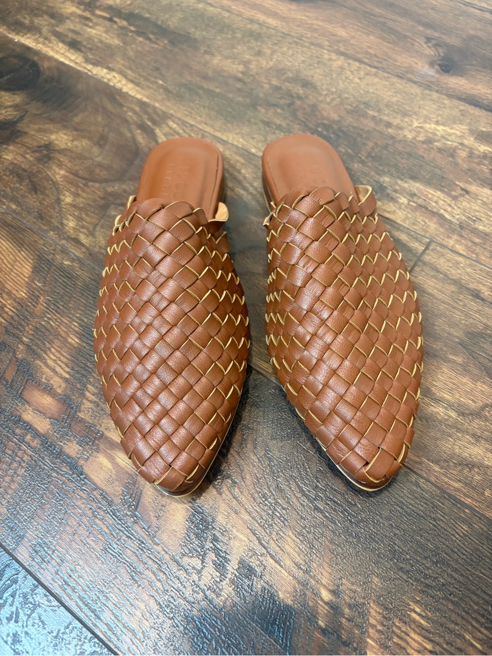 Miuccia Studio Vania Woven Mules Handwoven Goatskin Leather Size 8 - Picture 2 of 5